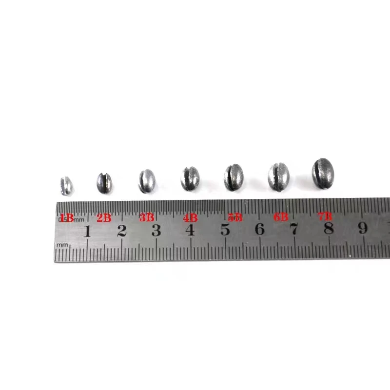 MNFT-plomo de tiro dividido ovalado sólido, plomo de peso en forma de frijol, 1B a 7B, accesorios de señuelo de pesca Premium - imagen 5