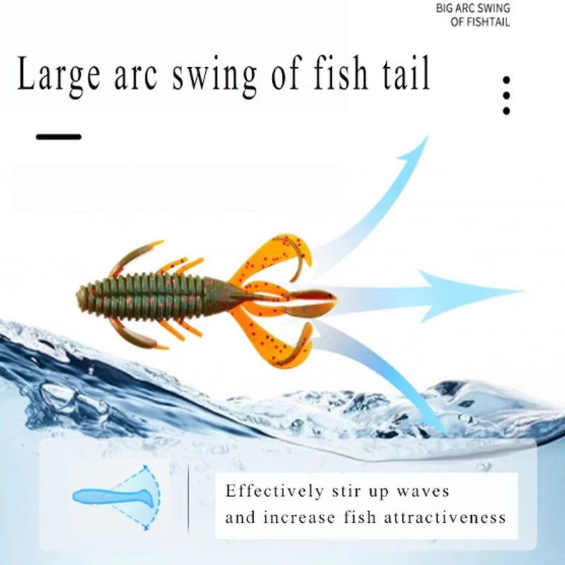 TAKEDO 3D hilo de profundización agregar sal y sabor 6,3 CM cebo Artificial señuelo de camarón suave Swimbait Wobblers para pesca de carpa Lucio - imagen 3