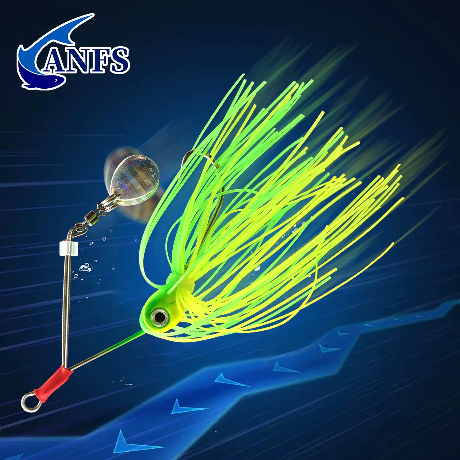 ANFS 5 señuelos de pesca giratorios con caja de almacenamiento - cebos artificiales de metal para pesca en agua dulce y salada, angelköder - imagen 3