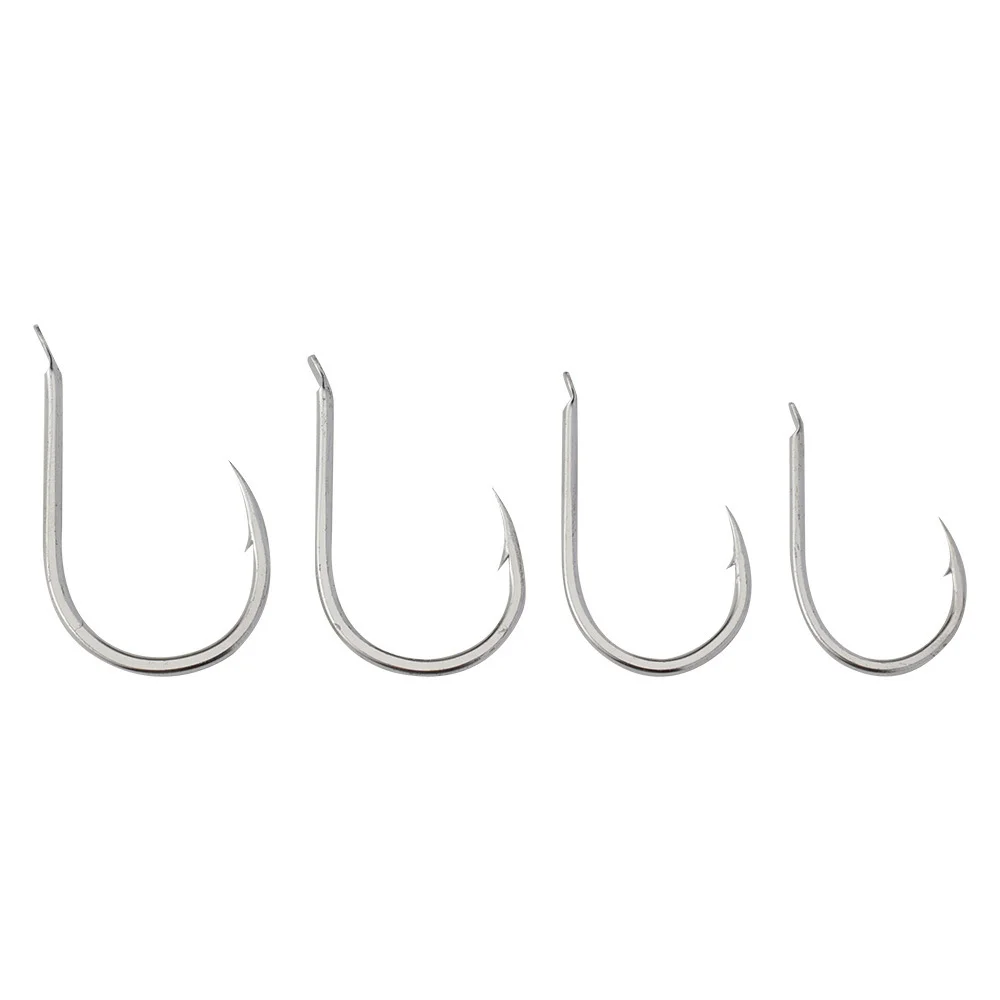 Plantilla de balanceo lento de acero de alto carbono, placa de hierro para Jigging, gancho único, chapado en estaño, antioxidante, accesorios de pesca para barcos marinos, 100 Uds. - imagen 4