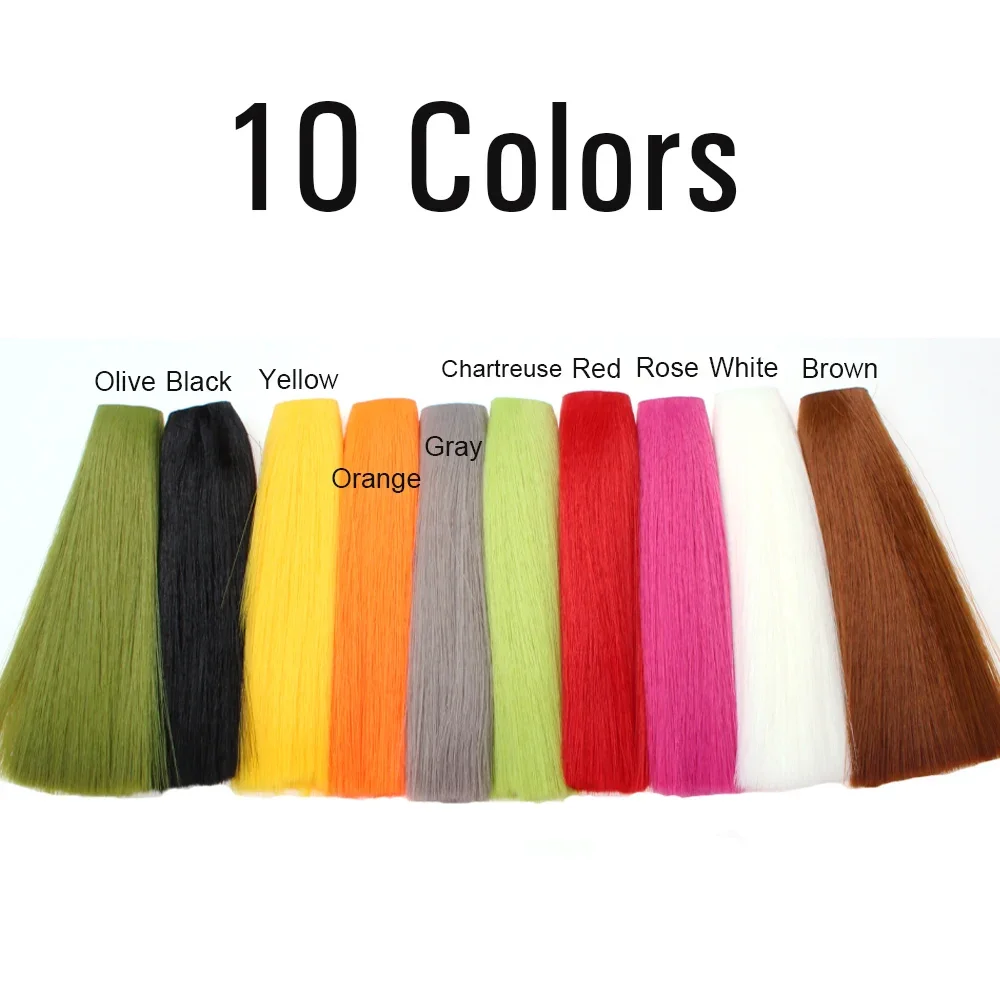 ICERIO Tying Material Long Tapered Faux Bucktail Fiber For Mayfly Tails Nymphs Minnow Streamers Poppers Musky Jig Lure - imagen 4