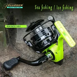 Pflueger nuevo carrete giratorio 5 + 1 rodamientos de bolas carrete de pesca de agua salada de fibra de carbono ligero sistema de arrastre suave relación de engranaje 5,2: 1