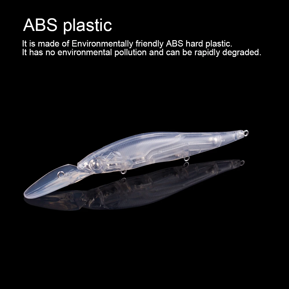 Hanlin 10/20 piezas 14CM 13,5G Minnow Señuelos de pesca sin pintar Jerkbait flotante Artificial cebo de cuerpo duro de agua profunda aparejos en blanco - imagen 5