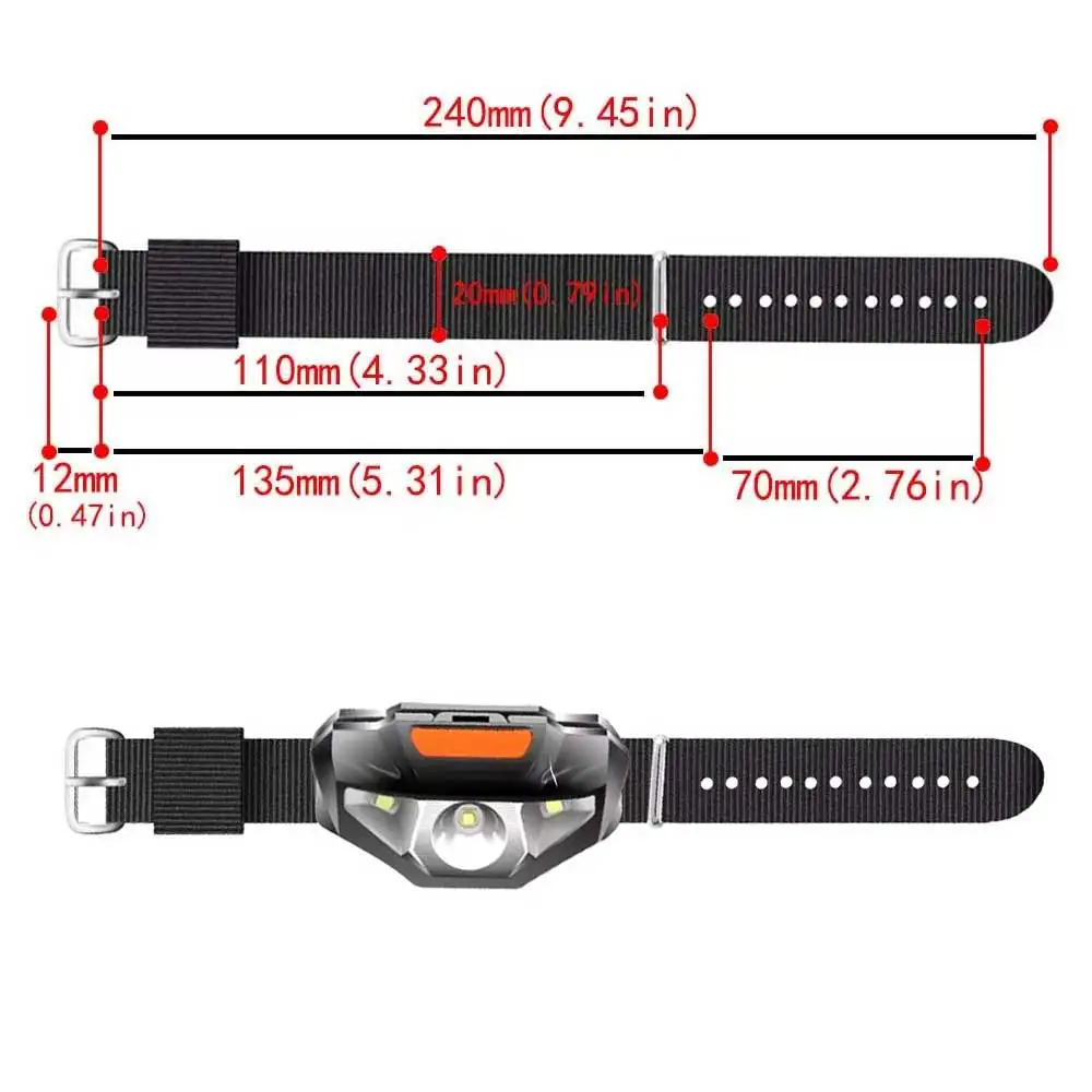 Lámpara portátil para ciclismo nocturno, correr, pescar, linterna LED, correa de muñeca, linterna con muñequera, uso de luz AA - imagen 4