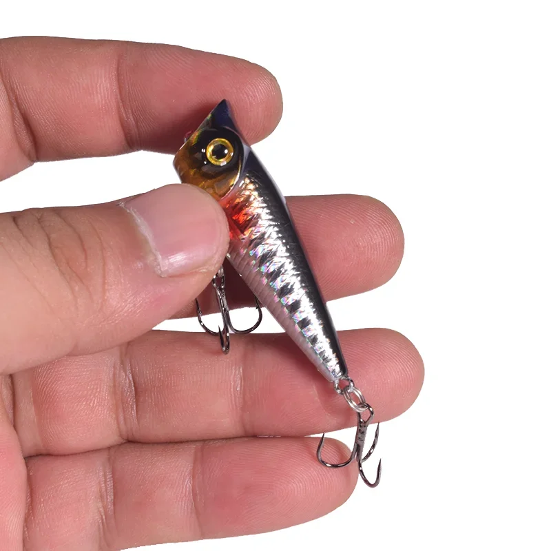 1 unidad señuelo de pesca superior, 5cm, 4.8g, flotante mini wobbler, cebo artificial con anzuelo para bass, lucio, siluro, peces, swimbaits - imagen 5