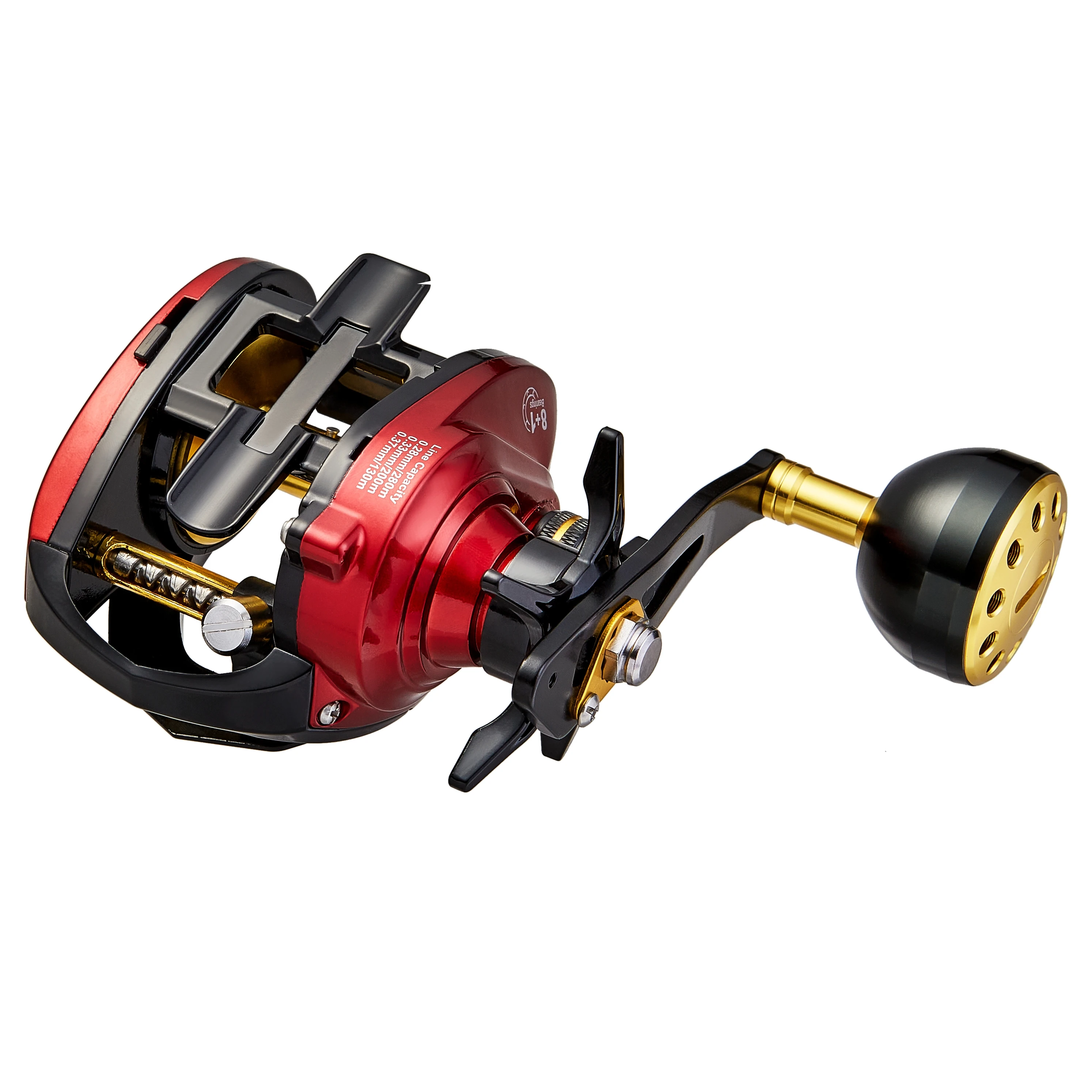 Carrete de aluminio mecanizado CNC para Baitcasting, mango de cuerpo de carbono, arrastre de 33lb/15KG, mango de potencia única, agua dulce y salada - imagen 5