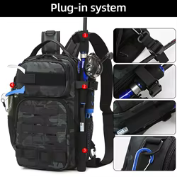 Mochila de pesca táctica, caja grande para peces, accesorios, almacenamiento de caña, bolso de hombro, bolsa multifuncional para acampar y escalar al aire libre
