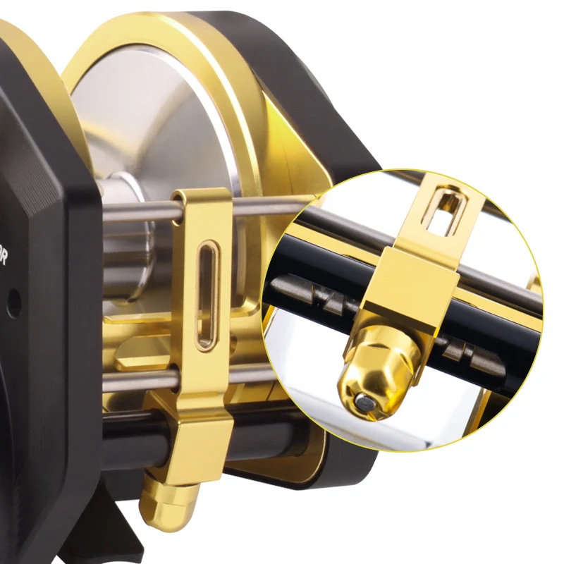 Carrete de pesca de Metal RUKE, rueda de tambores de Jigging lento CNC, arrastre máximo 30kg, 14 + 1BB, peso 606,5g, mango de aleación de aluminio con perillas de madera - imagen 2