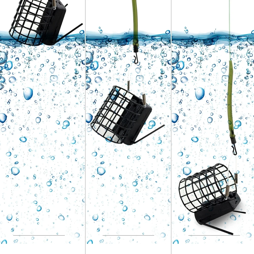 Jaula de alimentador de pesca de carpa, accesorios de aparejos de pesca redondos, alimentadores de Metal Barbel de fósforo grueso, 30g, 40g, 50g, 60g, 75g, 10 piezas - imagen 3