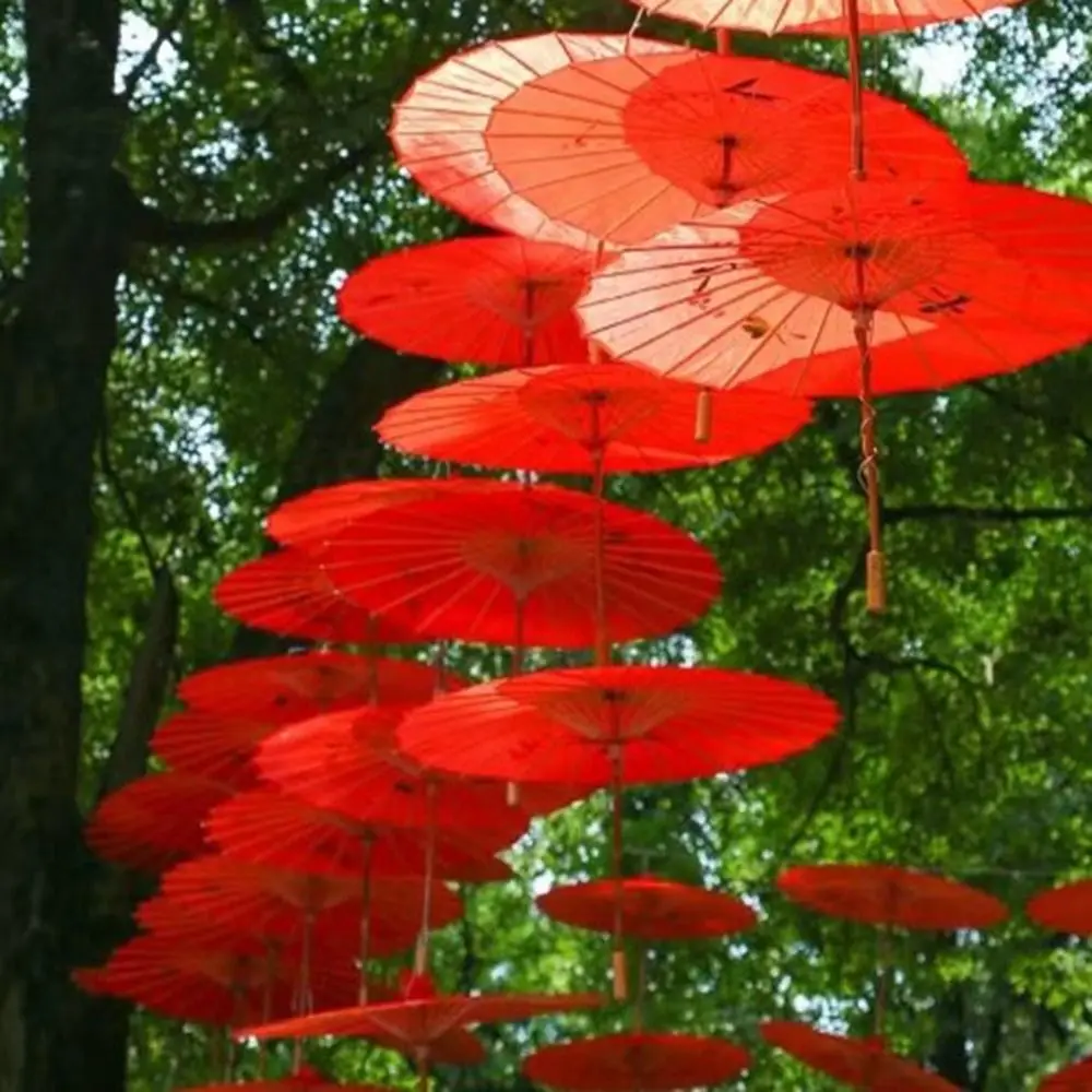 Paraguas de papel aceitado de estilo antiguo chino, 10 colores, paraguas decorativo para niños, paraguas para actuación de baile - imagen 4