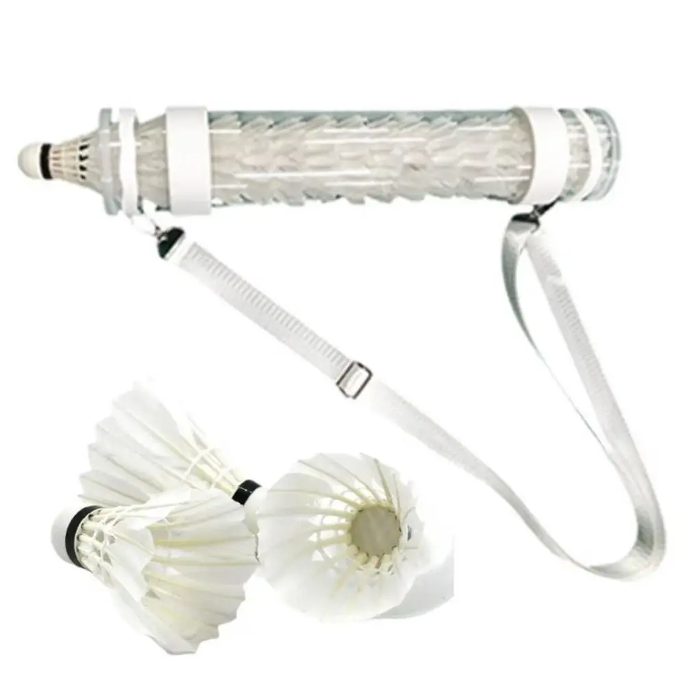 Tubo de almacenamiento de volantes magnéticos, barril transparente, cilindro de bádminton, correa de hombro duradera, soporte para pelotas de bádminton - imagen 3