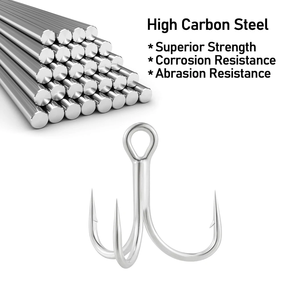 Anzuelos triples curva redonda – Acero carbono para surfcasting - imagen 4