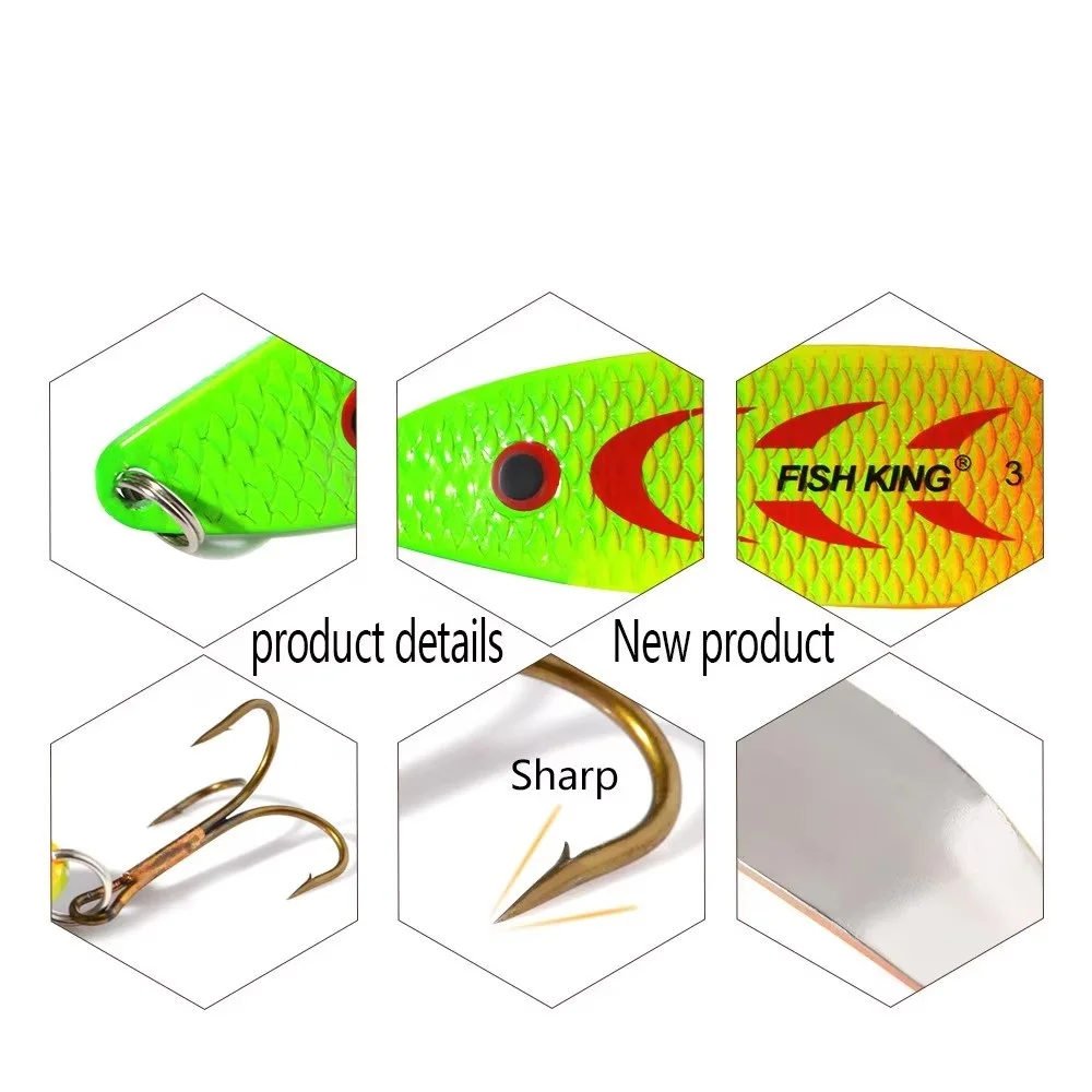 NGB 20g 30g señuelo de pesca con cuchara de Metal cebo Artificial duro Wobblers cuchara cebo con anzuelo triple Lucio - imagen 4
