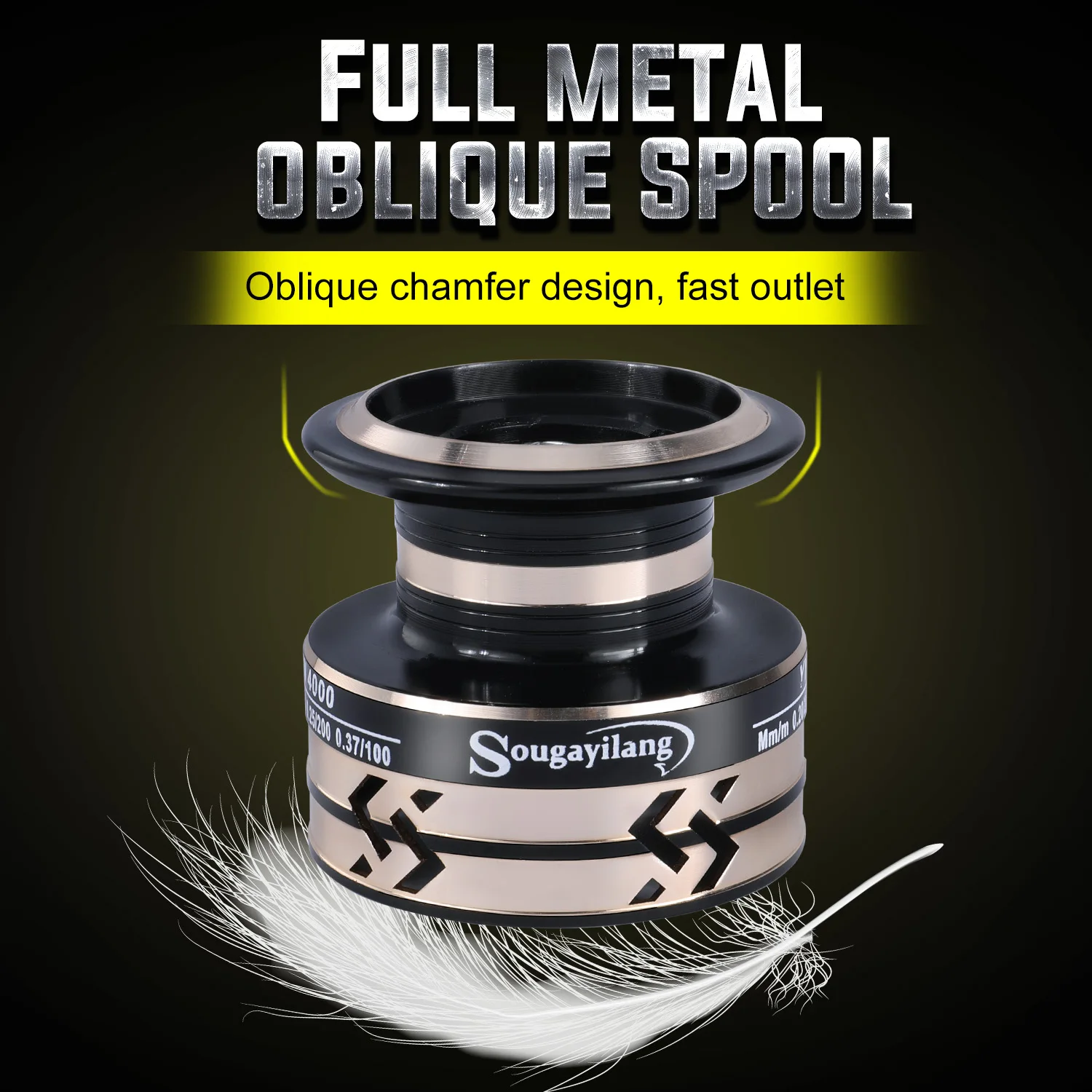 Carrete Spinning Sougayilang 1000-4000 Metal – 8KG arrastre agua salada lucio - imagen 3