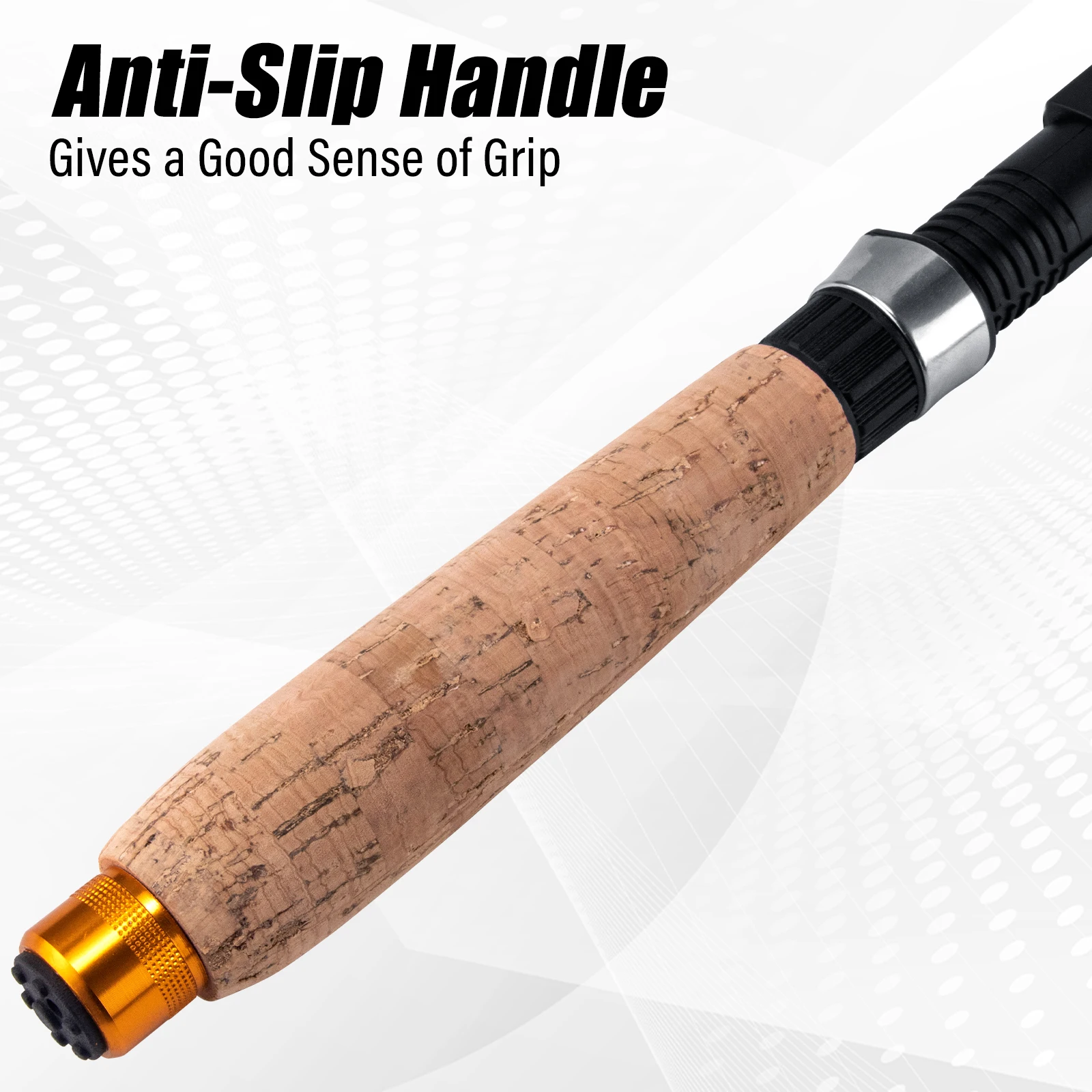 Caña de pescar telescópica de 1,8-3,6 M, cuerpo de fibra de carbono, anillo guía de cerámica, mango de corcho antideslizante, poste ligero Power M para viajes y Surf - imagen 5