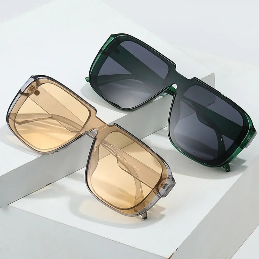 Gafas de sol cuadradas de una pieza de moda Retro, gafas de sol con parte superior plana y recuerdo Ins, gafas de sol para mujer UV400 - imagen 5