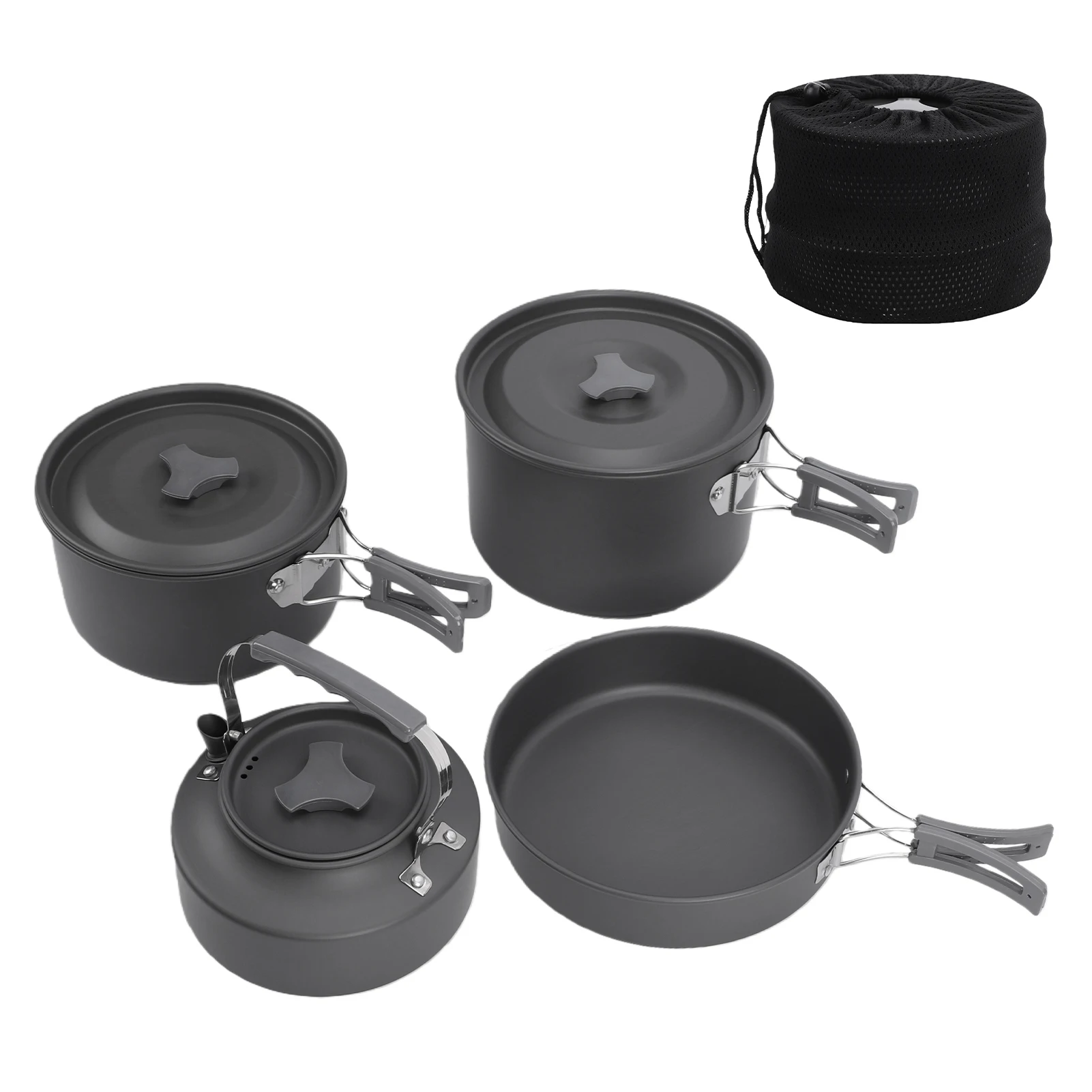 Juego cocina plegable acampar – Ollas sartenes resistentes al calor - imagen 5