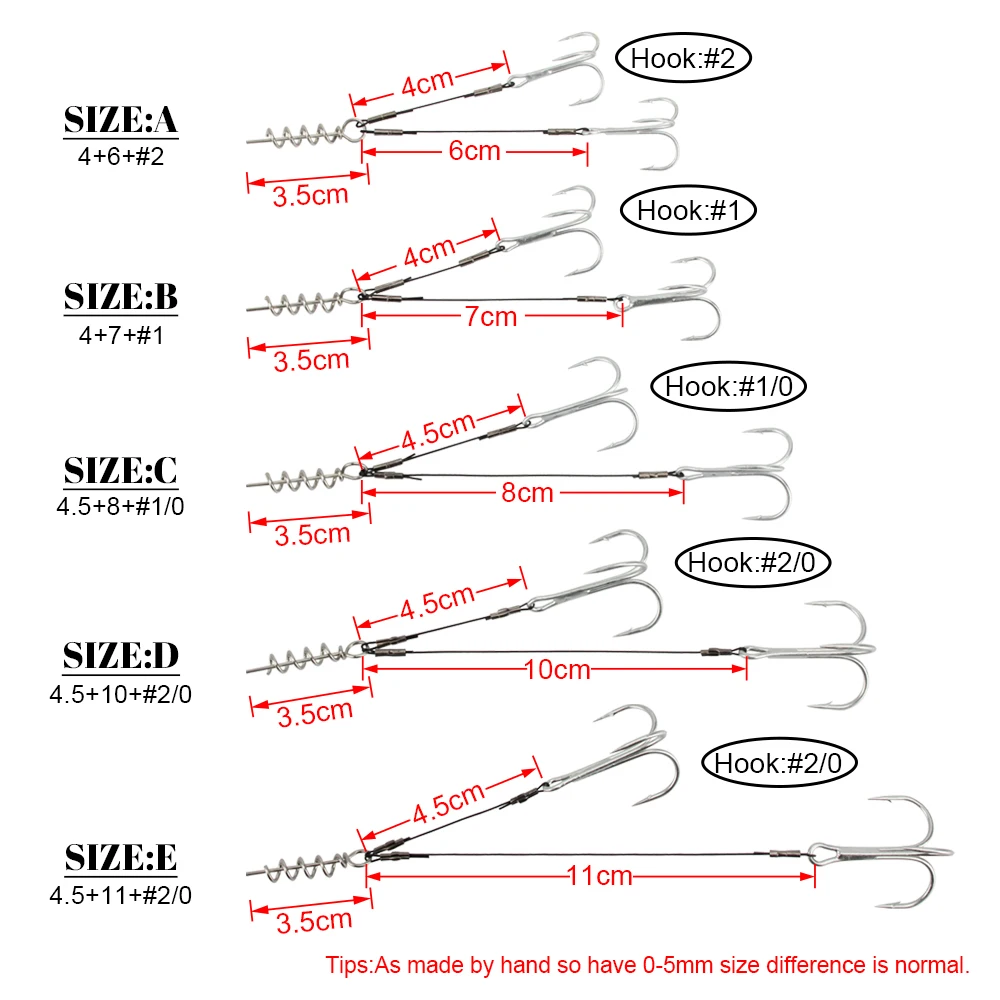 Sacacorchos Spinpoler, anzuelo de aparejo Stinger, anzuelo de lubina triple afilado doble, acero rico en carbono para equipo de pesca con señuelo suave - imagen 4