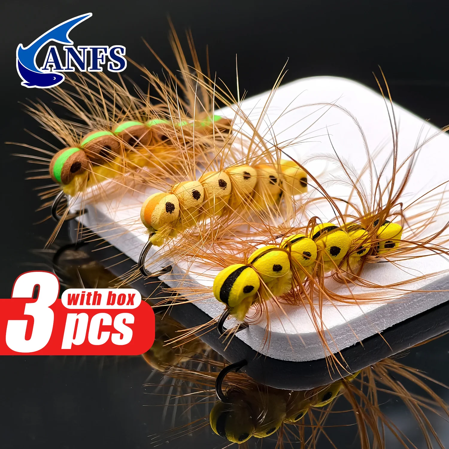 ANFS Moscas secas artificiales hechas a mano para pesca con mosca - imagen 3