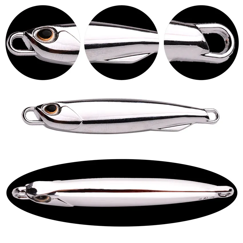 Aorace 8 unids/set plantilla de Metal plateada cuchara Spinner señuelo de pesca Wobbler juego de cebo con caja de aparejos de pesca Kit para pesca - imagen 3