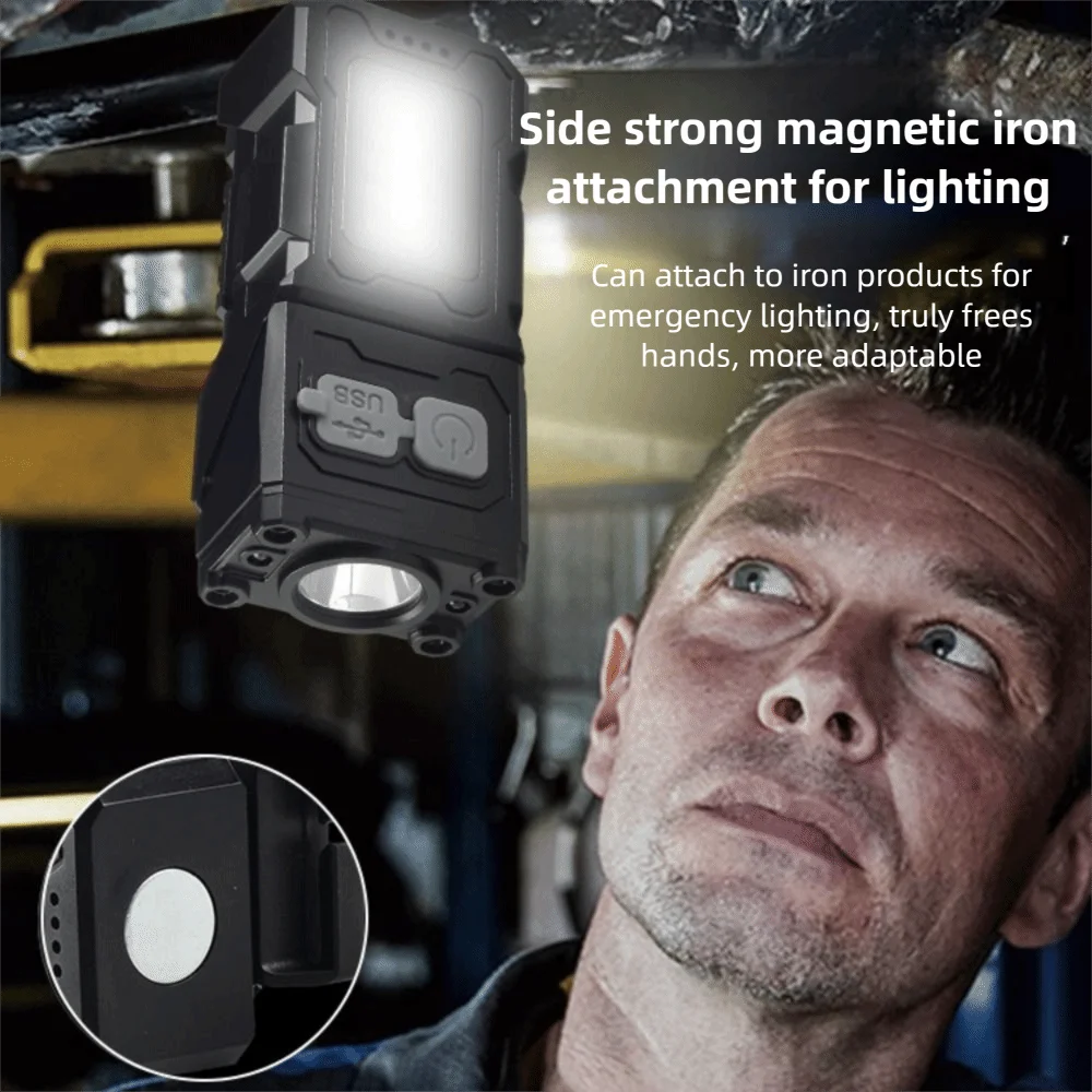 Reflector LED para cabeza, 6 modos de iluminación, recargable por USB, linterna Fishig con batería integrada, luz desmontable montada en la cabeza para ciclismo - imagen 2