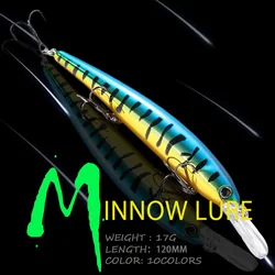 WALK FISH-señuelo de pesca Artificial duro, cebo flotante, 12cm, 17g, Jerkbait, Minnow, Big Crankbaits, Swimbait de curricán