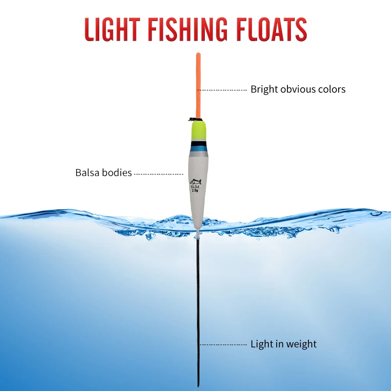 Flotadores de pesca japoneses Bobber, accesorios de aparejos de pesca coloridos de madera de Paulownia, 2,5g, 10 unidades por lote - imagen 3