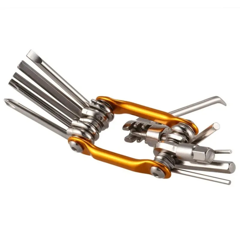 Juego de llaves hexagonales portátiles para bicicleta con rompedor de cadena, herramienta de reparación multifunción compacta para mantenimiento de ciclismo, conducción al aire libre - imagen 3