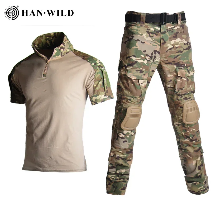 Traje táctico de combate CP, uniforme Softair, ropa para hombre, camiseta de senderismo, camisa de camuflaje, pantalones Cargo, conjunto para correr, ropa de campamento de verano