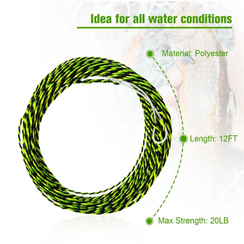 Goture 1 Uds líneas de pesca con mosca 11FT 12FT 13FT 3,3 M 3,6 M línea Tenkara resistente al desgaste accesorios de equipo de pesca para pesca 2024 - imagen 2