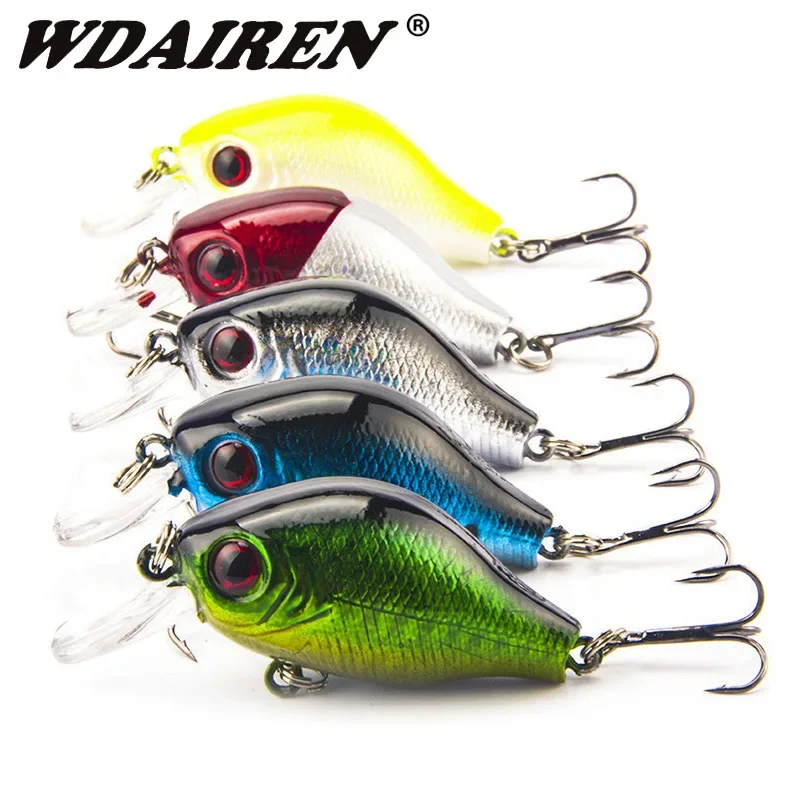 5 uds señuelo de pesca con manivela colores mezclados Set 5,5 cm 8g Isca Minnow Wobblers Swimbait cebo Artificial lubina Crankbait aparejos de pesca - imagen 2