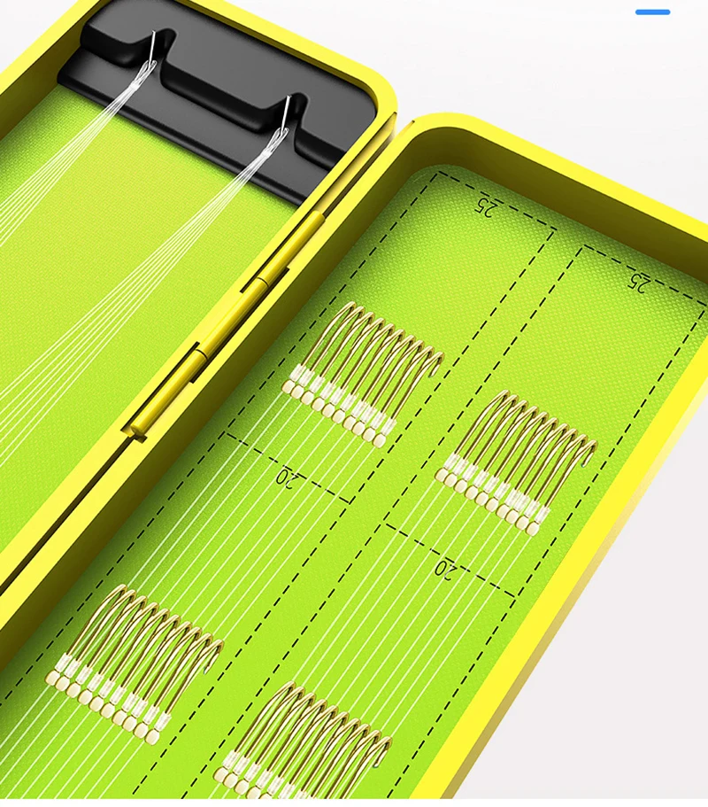 40 pares de anzuelos de pesca con línea Tippet de 25cm para peces pequeños, anzuelos dobles de acero al carbono, carpa con púas para peces - imagen 5