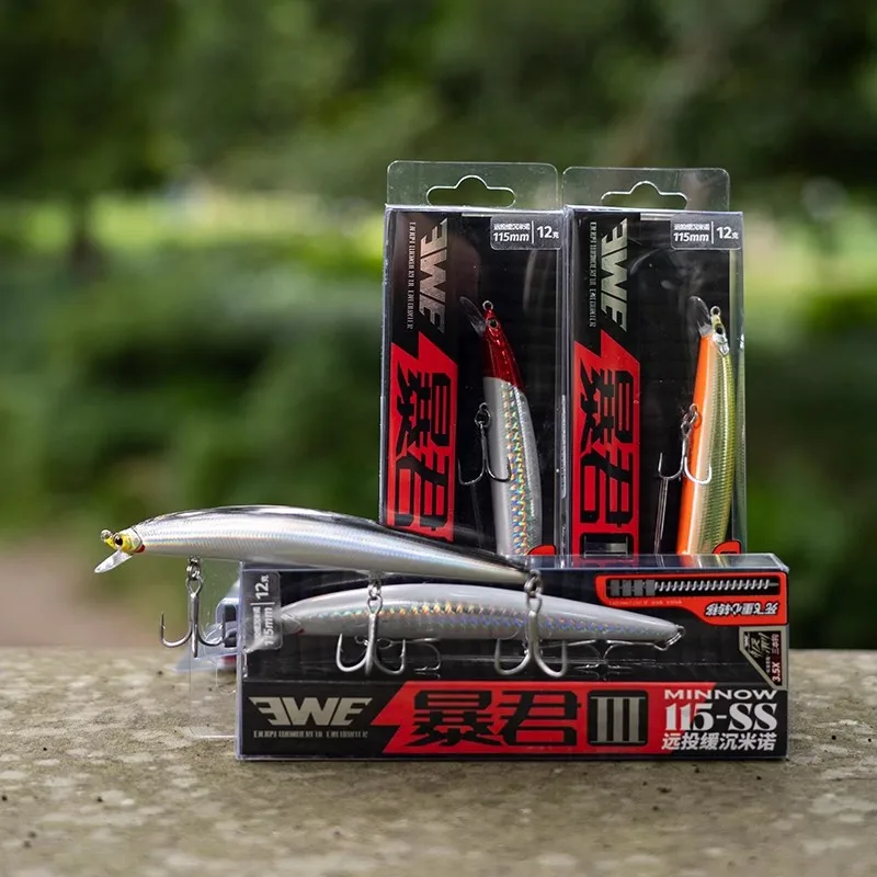 2025 nuevo EWE Tyrant III súper largo tiro lento hundimiento Minnow señuelo de pesca 12g/15.5g/22g/25g Isca Artificial Wobbler cebo falso - imagen 5