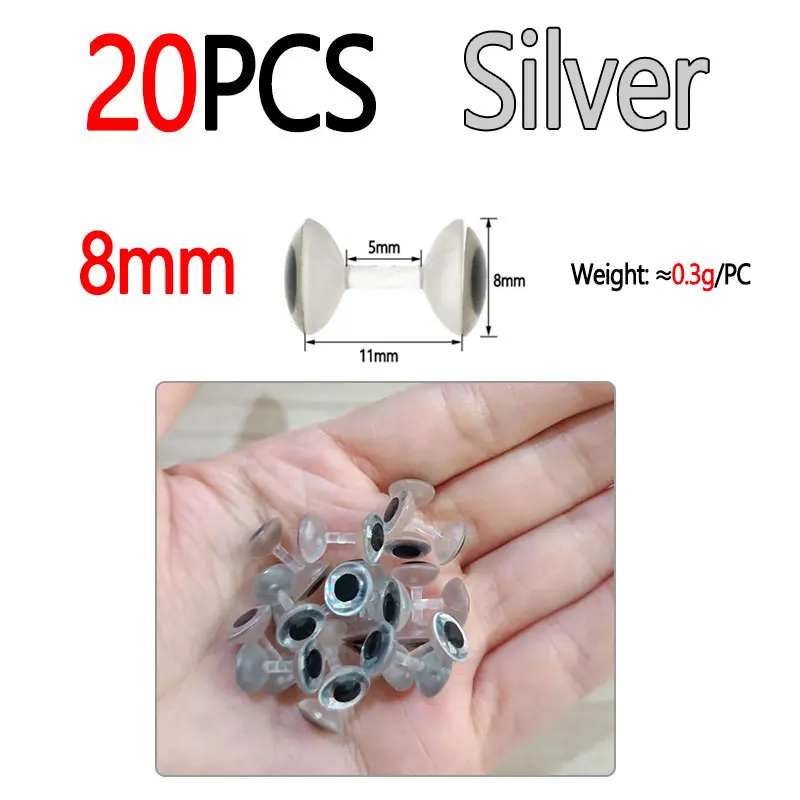 8mm 20pcs Silver