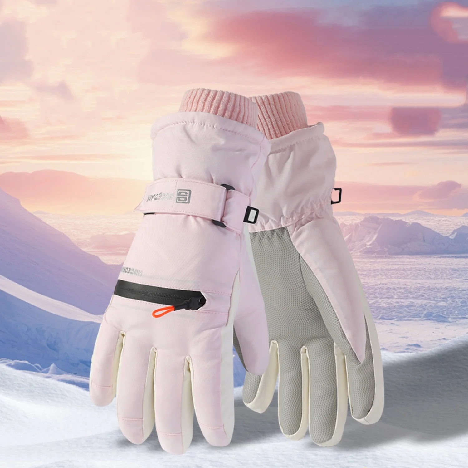 Nuevos guantes de esquí de invierno para hombres y mujeres, guantes de felpa gruesos impermeables, guantes cálidos para ciclismo, Camping, esquí, 1 par - imagen 2