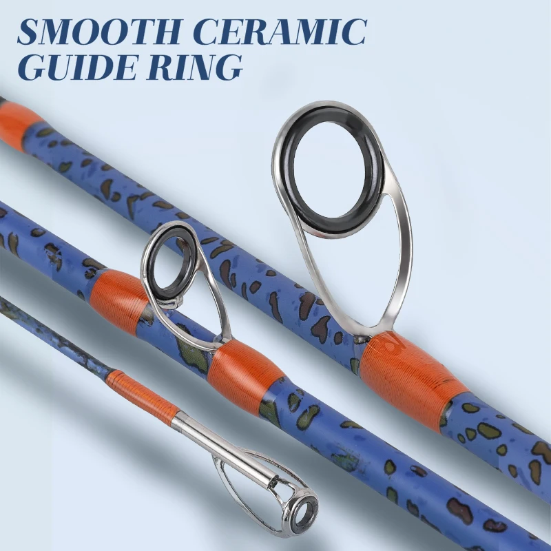 BILLINGS-caña de pescar de 1,68 m, 1,8 m, 2,1 m, señuelo giratorio de carbono, caña de pescar de 2 secciones, guía de cerámica de 2-18g - imagen 2