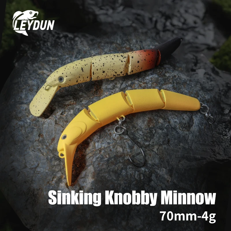Leydun HYDRAM-S-señuelo de pesca de pececillo conjunto, 70mm, 4g, manivela que se hunde, Wobbler, área de un solo gancho, corriente de trucha, cebo Artificial de agua dulce - imagen 2
