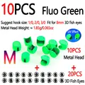 10pcs Fluo Green M