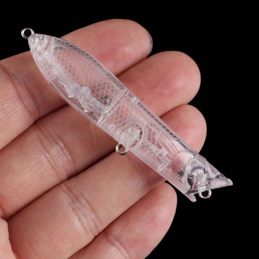 Chan'Shuang 20 piezas cebo de pesca en blanco sin pintar 7 cm/6,7g Popper caminando el perro sonajero de lápiz flotante Señuelos de pesca artificiales - imagen 5