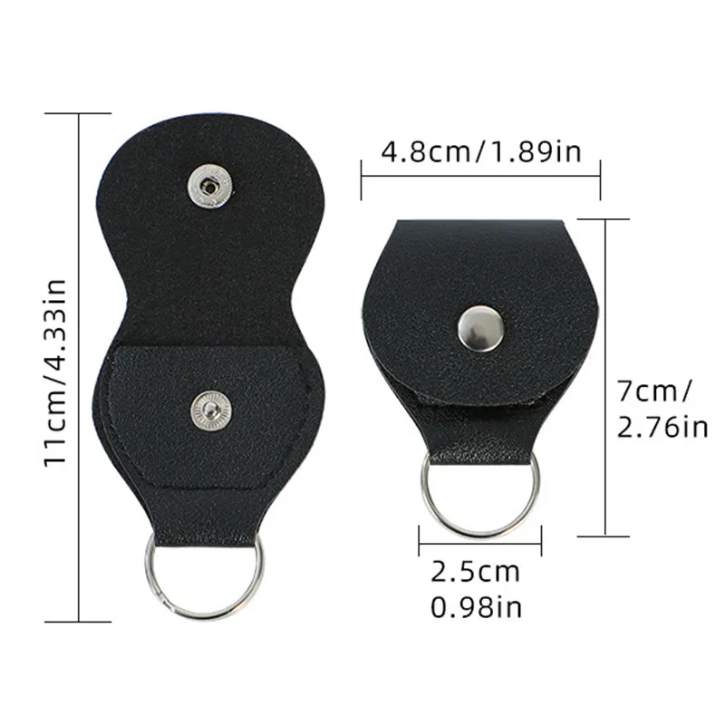 Estuche para púas de Guitarra de cuero PU de alta calidad, soporte para púas de Guitarra, llavero genuino con forma de accesorios para Guitarra, caja de almacenamiento - imagen 5