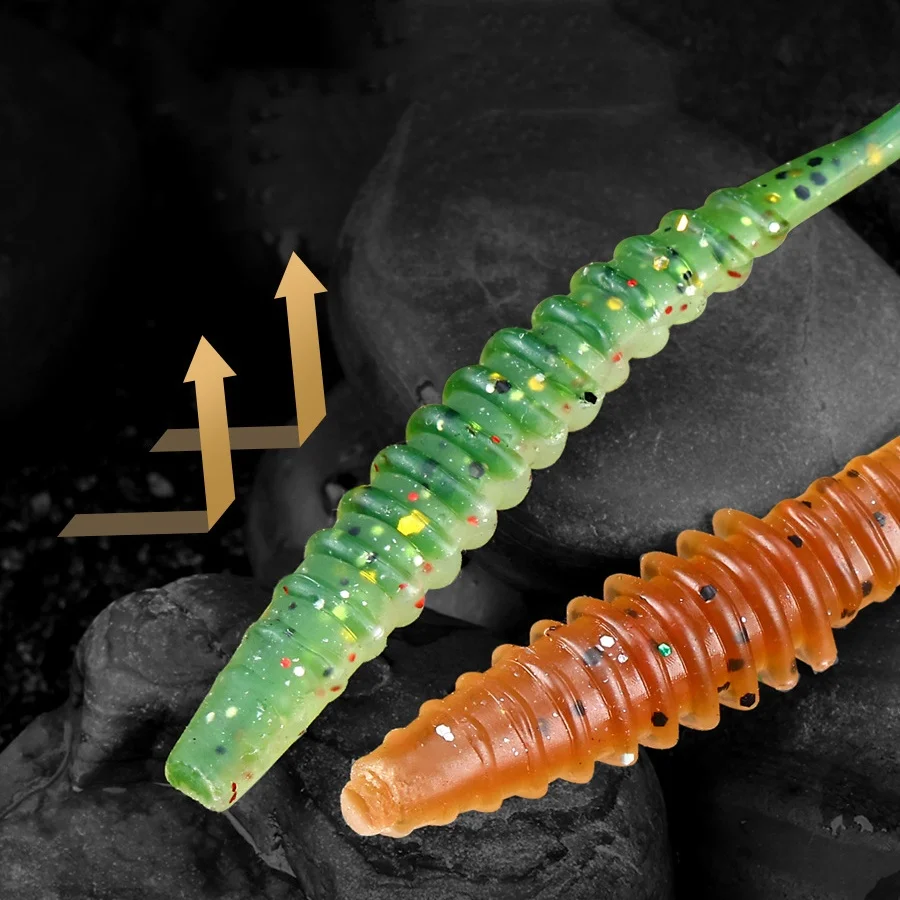 Señuelo de pesca con cola de golondrina, cebo suave con purpurina colorida, 8cm, 1,8g, flotador, señuelos artificiales TPR, colas flexibles, lote de 5 piezas en oferta - imagen 5