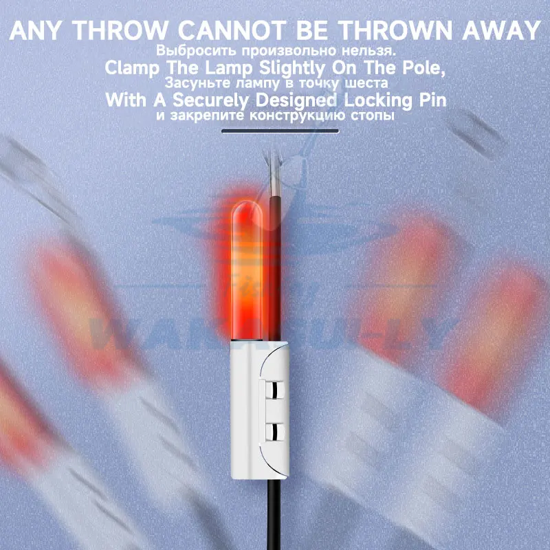 Luz nocturna de pesca impermeable, poste de luz con detección de gravedad, tira que cambia de Color, doble orificio, USB + batería recargable 425, 2 piezas por juego - imagen 3