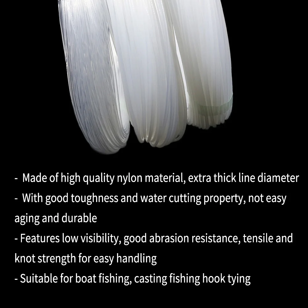 Bimoo-Hilo de nailon fundido Extra grueso para pesca en el mar, monofilamento transparente de gran tamaño, cuerda para cometa de 0,7mm-2,2mm de diámetro - imagen 5