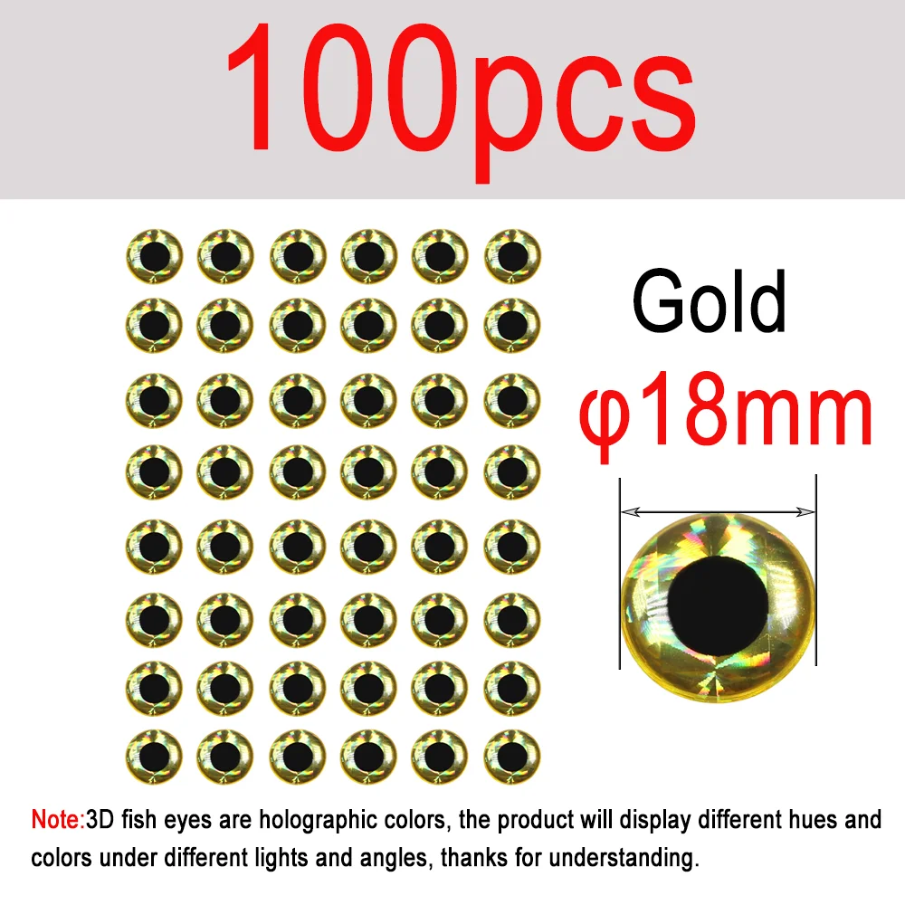 100pcs Gold 18mm