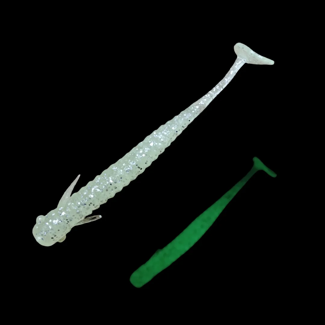 100 Uds señuelo de Pesca suave Ripple Shad 7,5 cm 2g para Pesca de Lucio cola en T Pesca Isca cebo de silicona Artificial - imagen 4