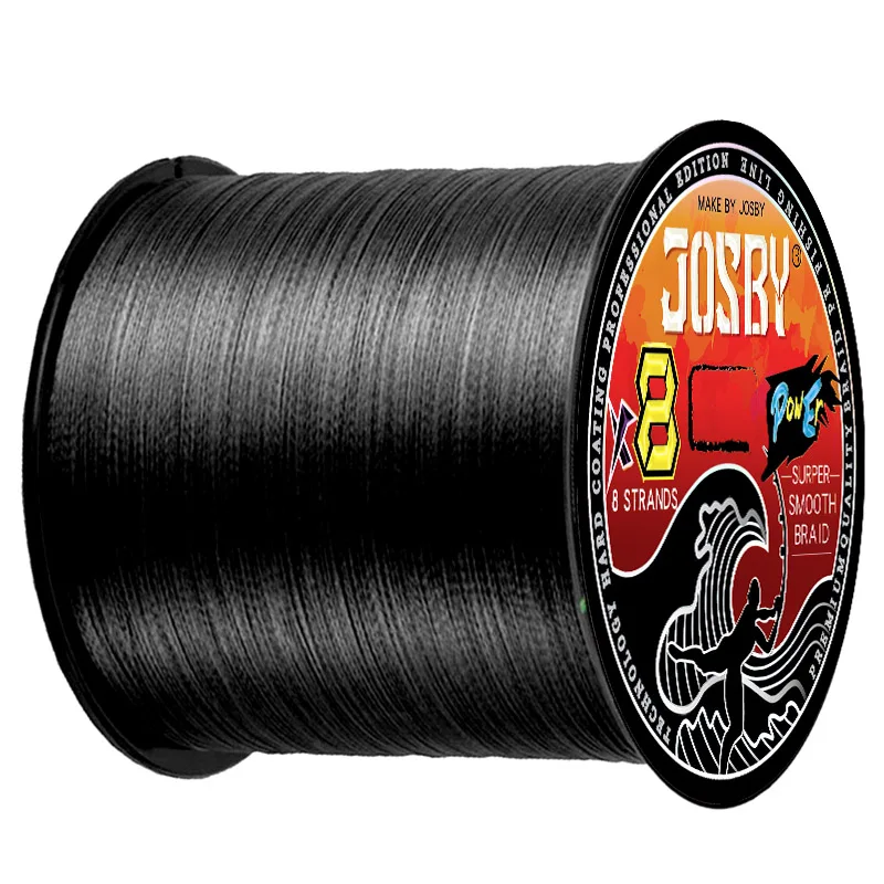 JOSBY-Sedal trenzado para pescar, multifilamento PE superfuerte de 500m, color negro, para 18 libras a 85 libras, 8 hebras - imagen 5