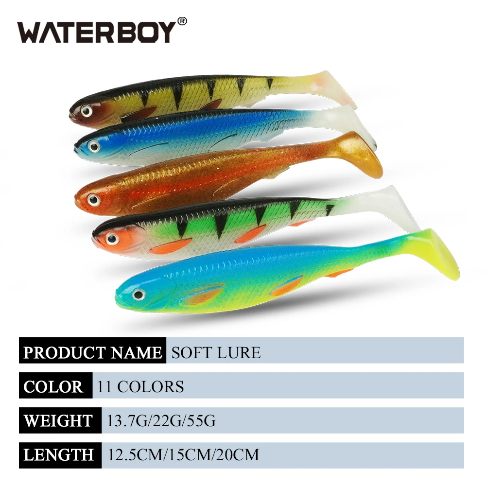 Señuelo suave, cebo artificial, caballos grandes, suave, 12,5 cm, 13,7g, 15cm, 22g, material de PVC, 20cm, 55g, cola en T, Softbaits para lubina, perca, zander - imagen 3