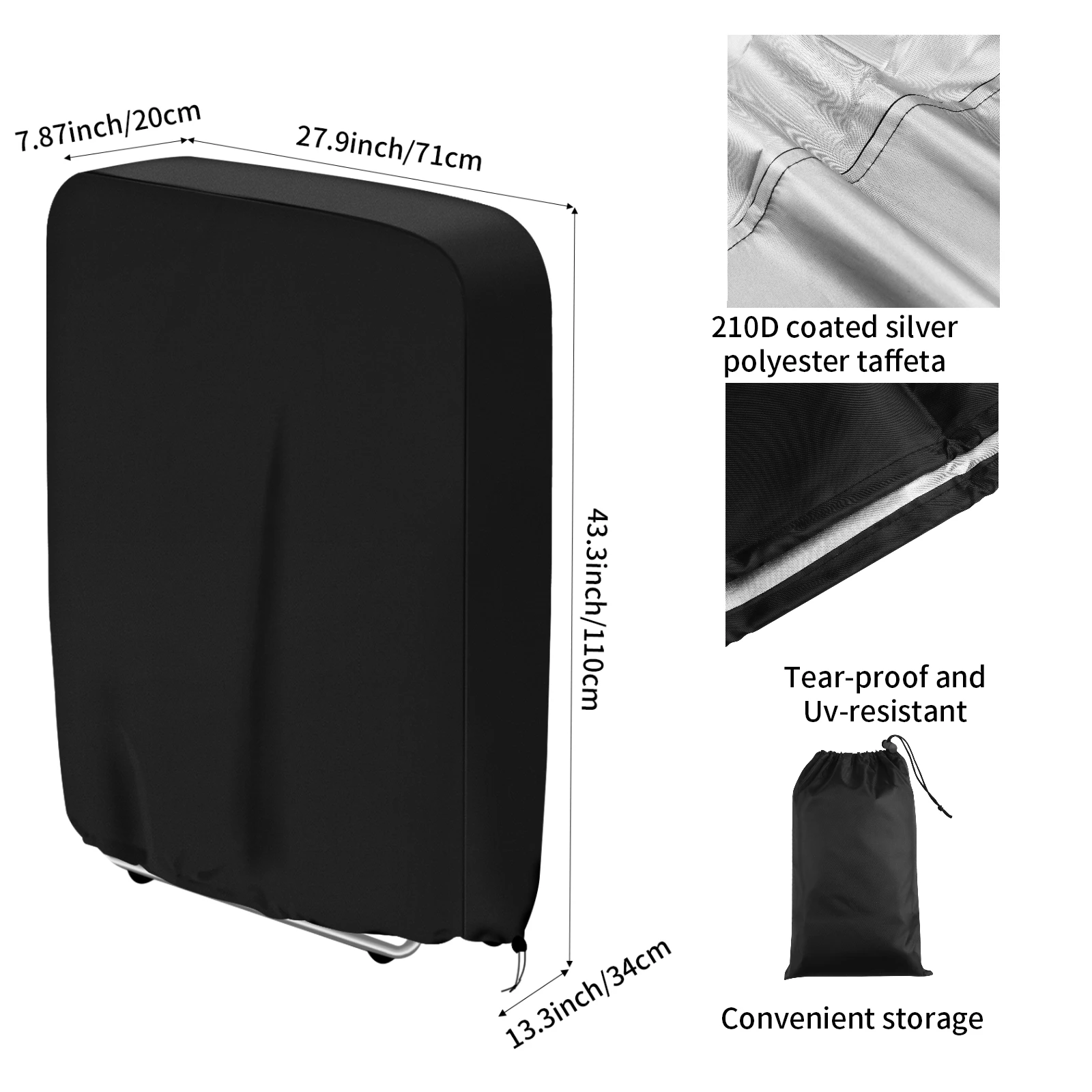 Funda impermeable para silla plegable, cubierta para tumbona, Patio, reclinable, muebles de jardín, con bolsa de almacenamiento, 2 unidades - imagen 5