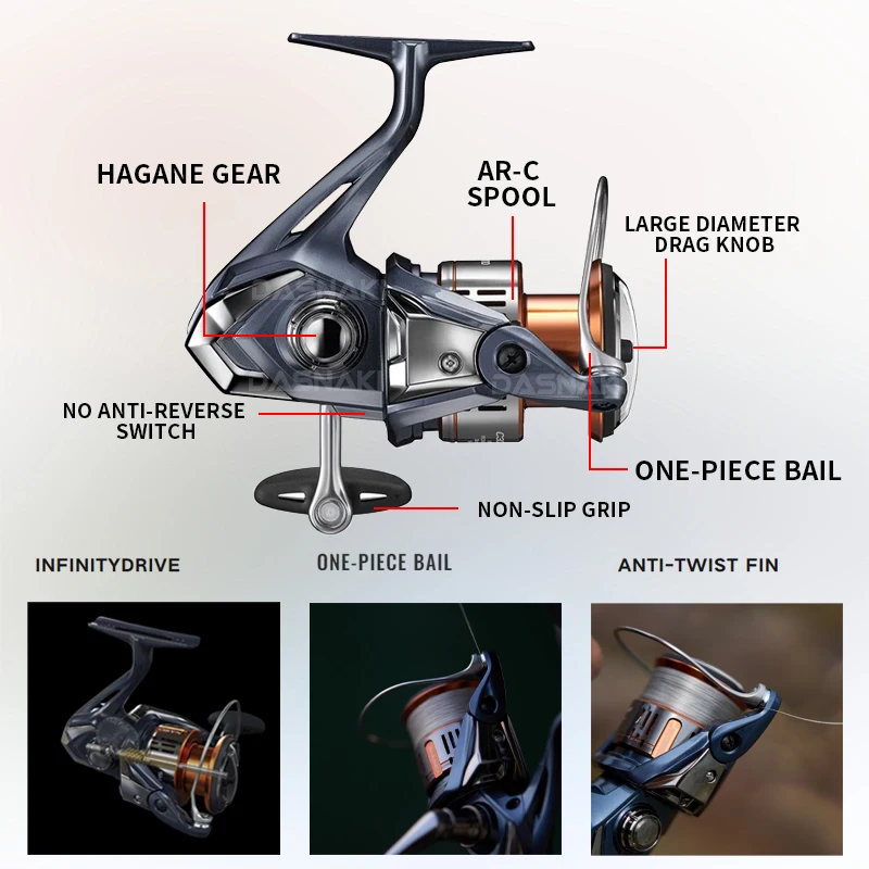 Carrete de pesca giratorio SHIMANO NASCI 2025 5 + 1BB Hagane Gear capacidad de carrete más grande máximo 11kg arrastre x-ship carretes de pesca de agua salada - imagen 2