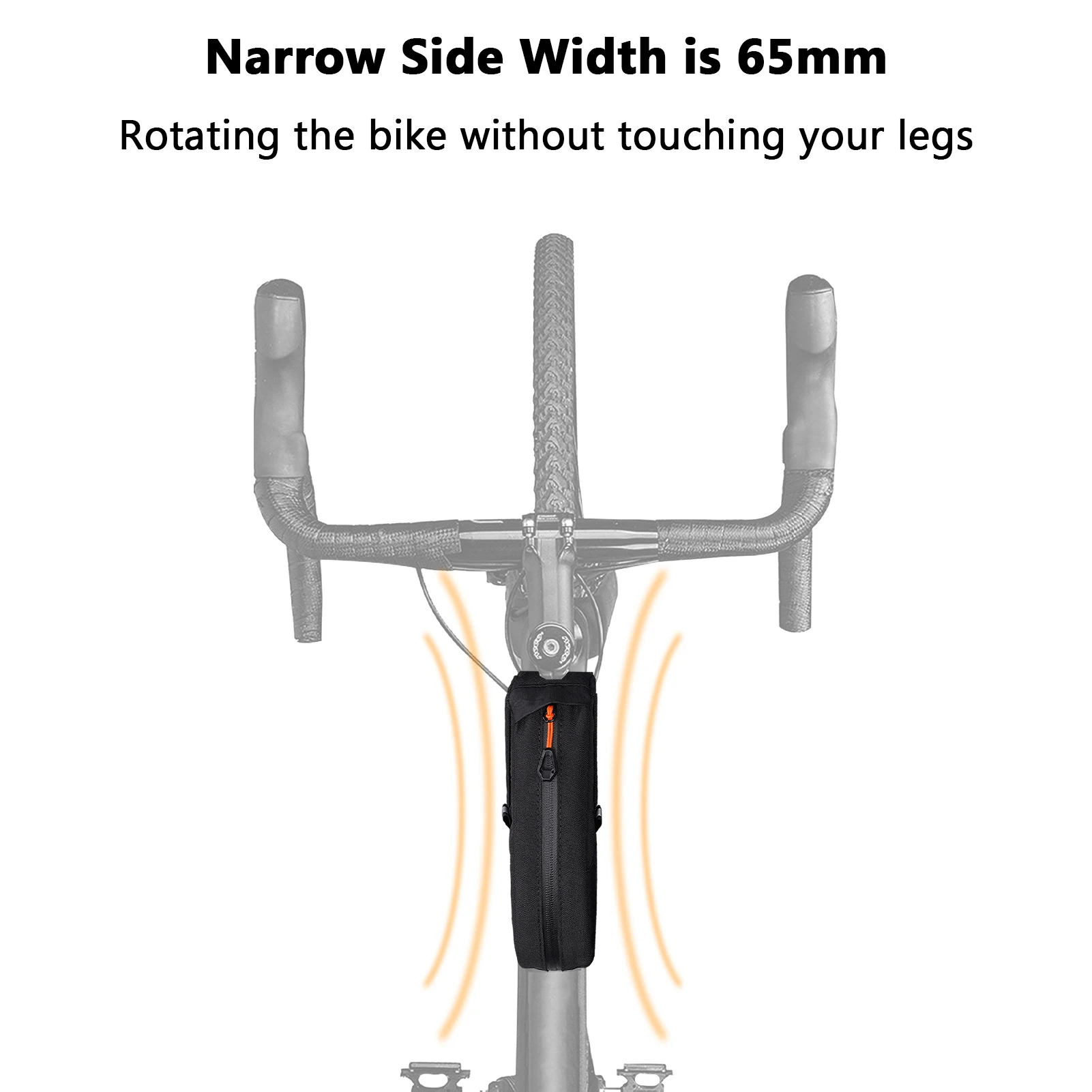 Bolsa para manillar de bicicleta, paquete de tubo superior, capacidad de 1,5 l con dos bolsillos laterales para accesorios de conducción - imagen 5